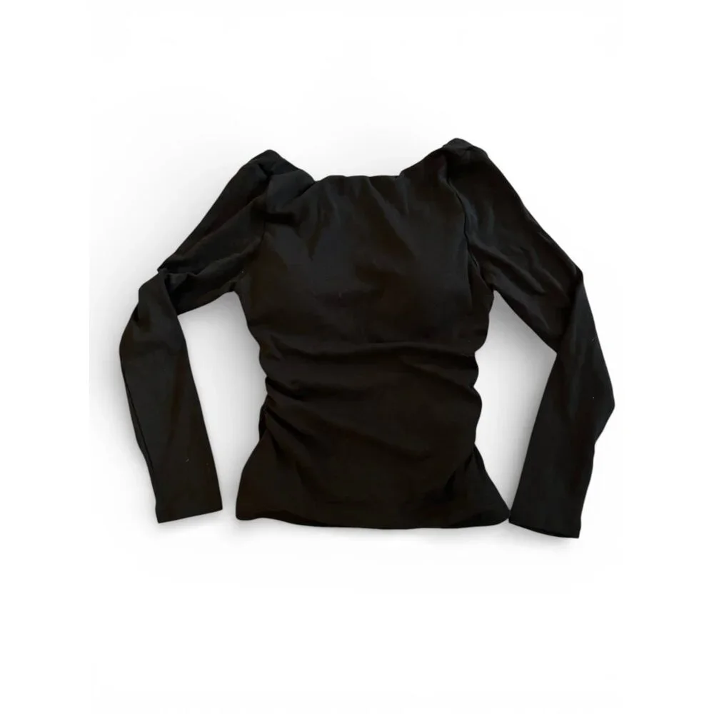 OGL Move LiteWarm Open Back Brami Top NWT | EcoMousse Boatneck Ruched Balletcore - Picture 1 of 4